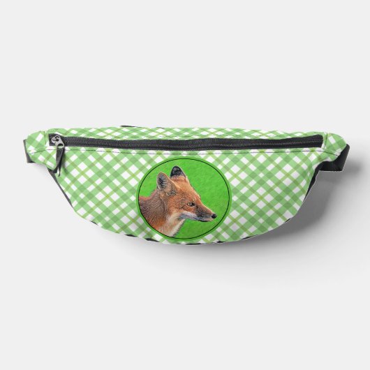 レッドキツネポートレート絵を描ズオリジナルワイルドライフアート ファニーパック (レイダウン)