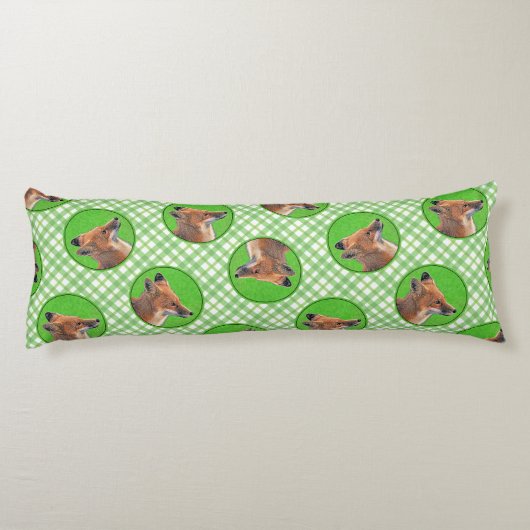 レッドキツネポートレート絵を描ズオリジナルワイルドライフアート ボディピロー (裏面)