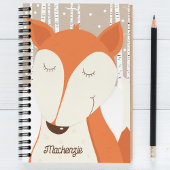 レッドキツネ樺の木ツリーウィンターウッドランド ノートブック