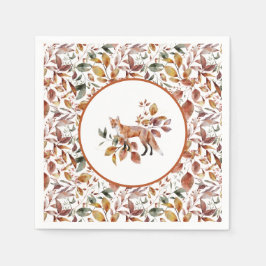 レッドキツネ秋紅葉パターン スタンダードカクテルナプキン