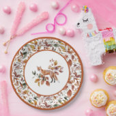 レッドキツネ秋紅葉パターン ペーパープレート (パーティー)