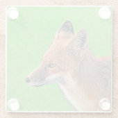 レッドキツネ絵画ズ – オリジナル野生動物アート ガラスコースター (裏面)