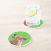 レッドキツネ絵画ズ – オリジナル野生動物アート コースター (側面)