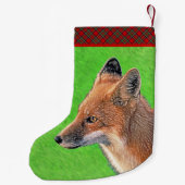 レッドキツネ絵画ズ – オリジナル野生動物アート スモールクリスマスストッキング (裏面)