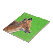 レッドキツネ絵画ズ – オリジナル野生動物アート タイル (側面)