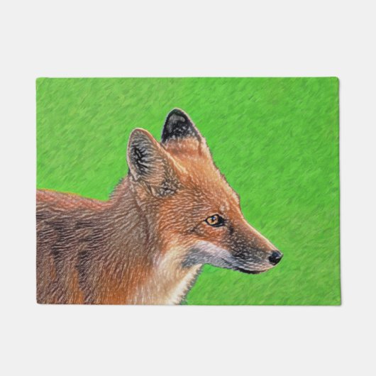 レッドキツネ絵画ズ – オリジナル野生動物アート ドアマット (正面)