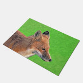 レッドキツネ絵画ズ – オリジナル野生動物アート ドアマット (アングル)