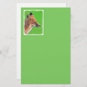 レッドキツネ絵画ズ – オリジナル野生動物アート 便箋 (正面/裏面)