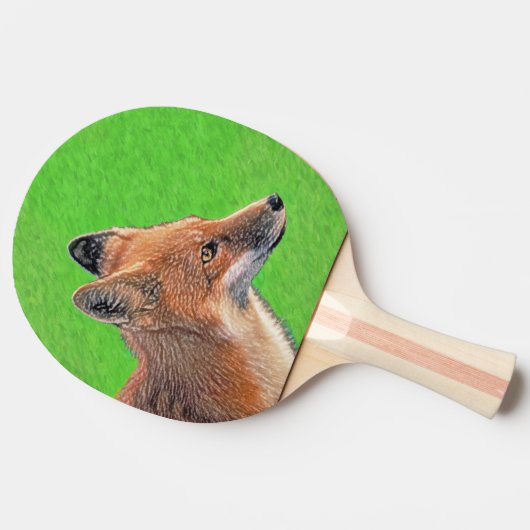 レッドキツネ絵画ズ – オリジナル野生動物アート 卓球ラケット (横)