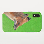 レッドキツネ絵画ズ – オリジナル野生動物アート Case-Mate iPhoneケース (裏面(横))