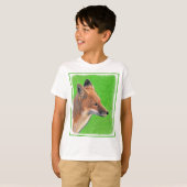 レッドキツネ絵画ズ – オリジナル野生動物アート Tシャツ (正面フル)