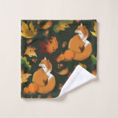 レッドキツネ葉アコーングリーン バスタオルセット (ウォッシュタオル)