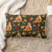 レッドキツネ葉ズコーン緑 ランバークッション (ブランケット)