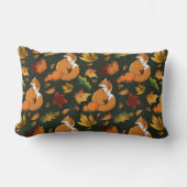 レッドキツネ葉ズコーン緑 ランバークッション (正面)