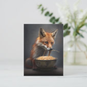 レッドキツネ食べ物ズスパゲッティ葉書 ポストカード (スタンド正面)
