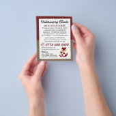 レッドキツネ、獣医、獣医サービス チラシ (手)