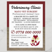 レッドキツネ、獣医、獣医サービス チラシ (正面)