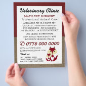 レッドキツネ、獣医、獣医サービス チラシ (手)