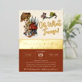 レッドキモダンャッシュマメリーークリスマスホリデーパーティー 箔招待状 (立ち正面)