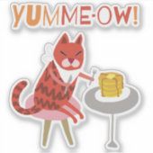 レッドキャットとパンケーキ/ シール (正面)