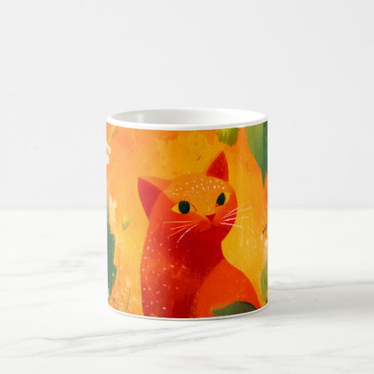 レッドキャットの幻想的な庭 コーヒーマグカップ (中央)