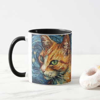レッドキャットインヴァンゴッホスタイル マグカップ