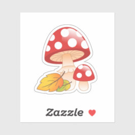 レッドキャップのキノコ葉類 シール