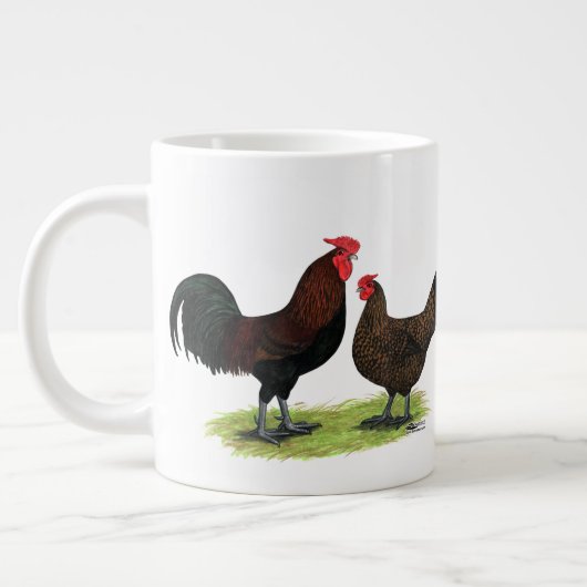 レッドキャップ鶏 ジャンボコーヒーマグカップ (左)
