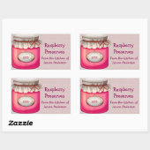 レッドキャニングジャーデザインキャニングラベル 長方形シール (シート)