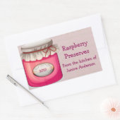 レッドキャニングジャーデザインキャニングラベル 長方形シール (封筒)