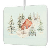 レッドキャビンヴィンテージカー雪のシーン カーエアーフレッシュナー (左)