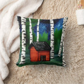 レッドキャビン樺の木フォレスト クッション (ブランケット)