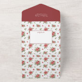 レッドキャビン・イン・ザ・ウッド | フォトクリスマス オールインワン招待状 (外側)