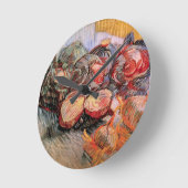 レッドキャベツと玉ねぎビンセント・ヴァン・ゴッホ ラウンド壁時計 (傾斜)