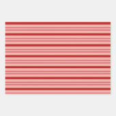 レッドキャンディクラシックキャンズ、おもしろいクリスマスストライプの ラッピングペーパーシート (正面)