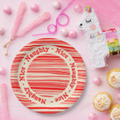 レッドキャンディストライプスいけなニースクリスマス ペーパープレート (パーティー)