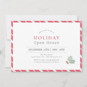 レッドキャンディモダンケインストライプズHOLIDAYオープンハウス 招待状 (正面)