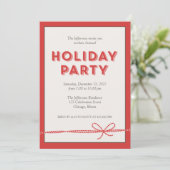 レッドキャンディーケーンボウストリングホリデークリスマスパーティー 招待状 (スタンド正面)