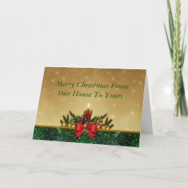 レッドキャンドルクリスマスカード カード