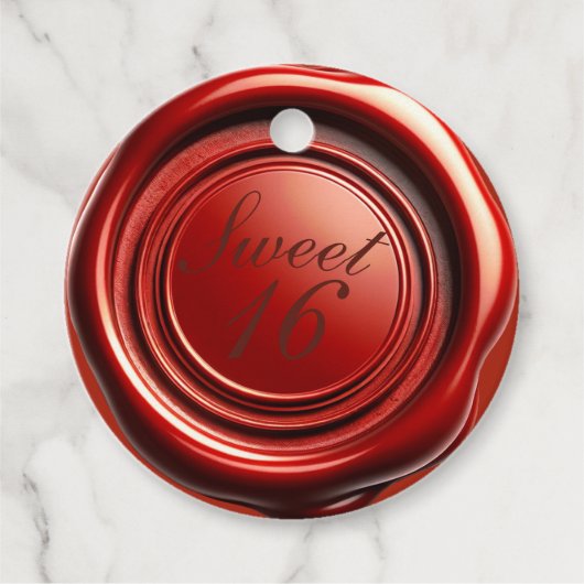 レッドキャンドルワックスシールドリップスウィート16 結婚's フェイバータグ (正面)