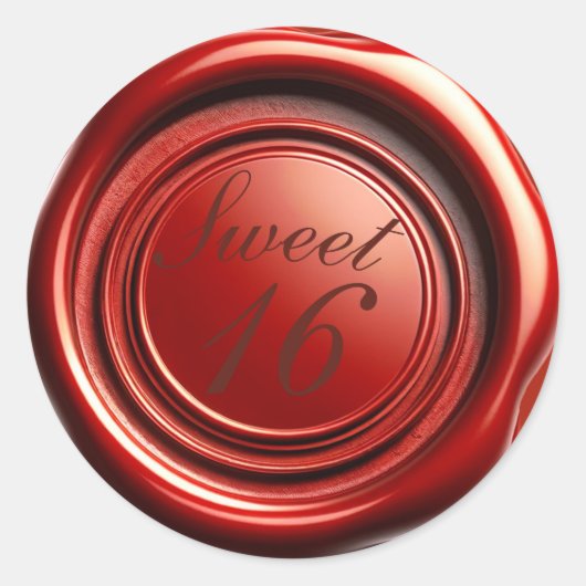 レッドキャンドルワックスシールドリップスウィート16 結婚's ラウンドシール (正面)