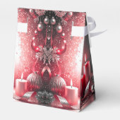 レッドキャンドル装飾クリスマスホリデーギフトボックス フェイバーボックス (裏面サイド)