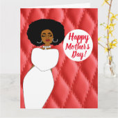 レッドキルティングアフリカ系アメリカン カード (黄色い花)