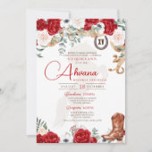 レッドキンセアニェラバラアファンシーネモネチャロ/女性のカーボーイ 招待状 (正面)