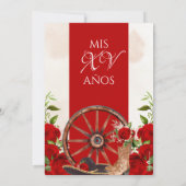 レッドキンセアニェラバラヴィンテージチャロウエスタンフローラ 招待状 (裏面)