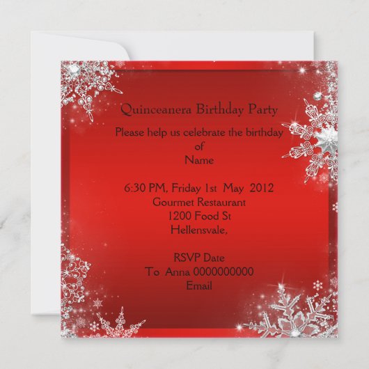 レッドキンセアニェラ15thエリートエレガントバースデーパーティー 招待状 (裏面)