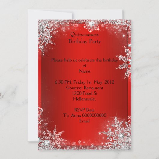 レッドキンセアニェラ15thエリートエレガントバースデーパーティー 招待状 (裏面)