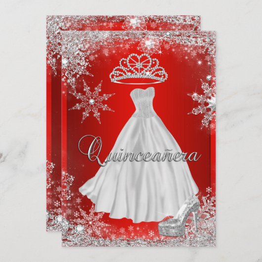 レッドキンセアニェラ15thエリートエレガントバースデーパーティー 招待状 (正面/裏面)