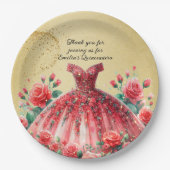 レッドキンセアニラドレス金ゴールドバラカスタム ペーパープレート (正面)