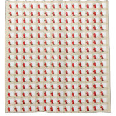 レッドキ日本のリンスブロッサムスクエアベージュ シャワーカーテン (正面)